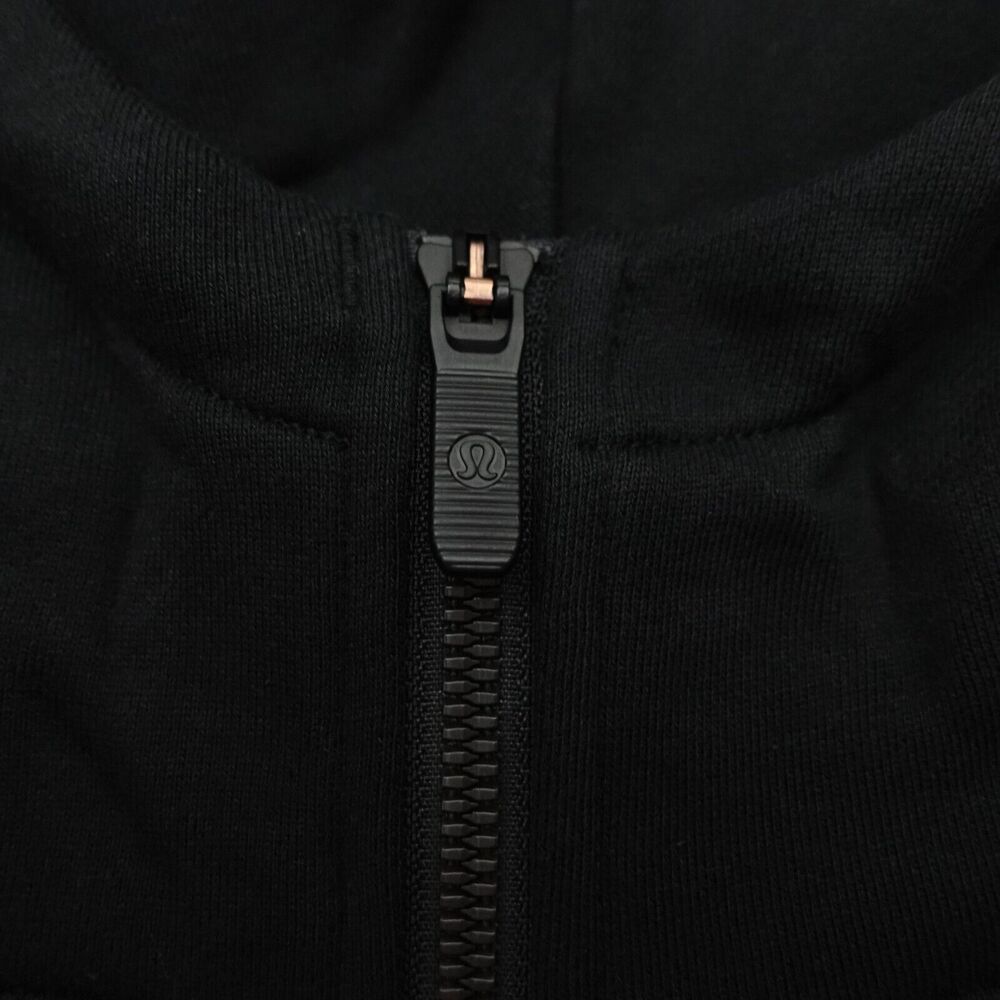 New Lululemon Cotton French Terry Zip Hoodie Black Womens Size 6 - Picture 3 of 10